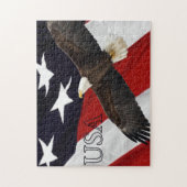 Eagle und die amerikanische Flagge USA Puzzle (Vertikal)