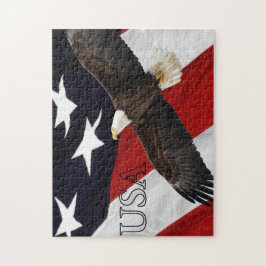 Eagle und die amerikanische Flagge USA Puzzle
