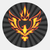 EAGLE UND FLAMME RUNDER AUFKLEBER (Vorderseite)