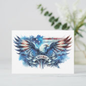 Eagle und USA flagge.Patriotic. Dankeskarte (Stehend Vorderseite)