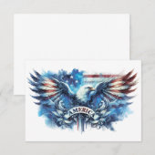 Eagle und USA flagge.Patriotic. Dankeskarte (Vorne/Hinten)