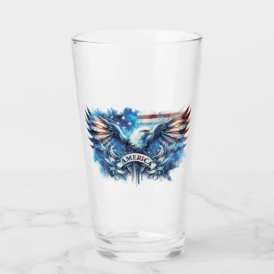 Eagle und USA flagge.Patriotic. Glas