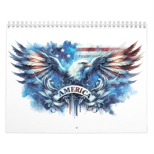 Eagle und USA flagge.Patriotic. Kalender (Titelbild)