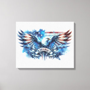 Eagle und USA flagge.Patriotic. Leinwanddruck
