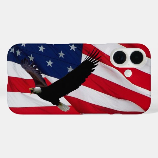 Eagle US Flag am Windy Day Case-Mate iPhone Hülle (Rückseite (Horizontal))