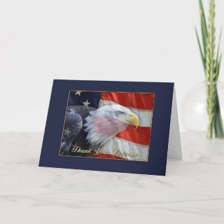 Eagle US Flag, vielen Dank an Veteran Grußkarte Dankeskarte