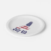 Eagle, USA Flag, 4. Juli Paper Tellers Pappteller (Schrägansicht)