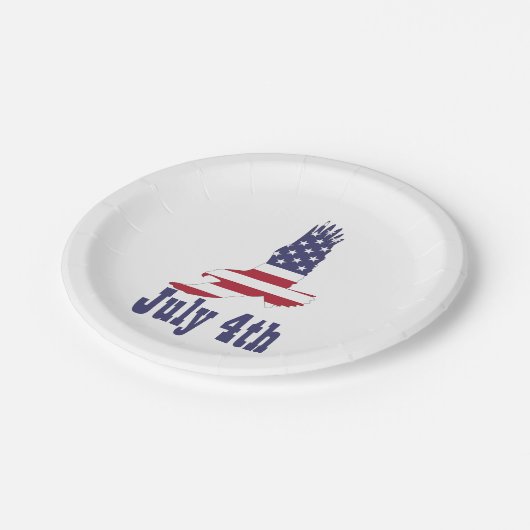 Eagle, USA Flag, 4. Juli Paper Tellers Pappteller (Schrägansicht)