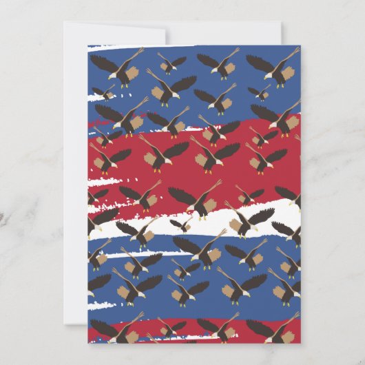 Eagle USA Patriotic American Flag 4. Juli Party Einladung (Rückseite)