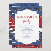 Eagle USA Patriotic American Flag 4. Juli Party Einladung (Vorne/Hinten)