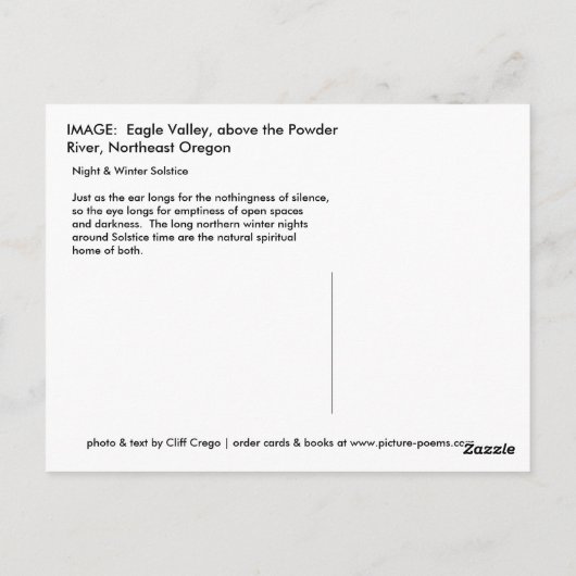 EAGLE VALLEY POSTKARTE (Rückseite)