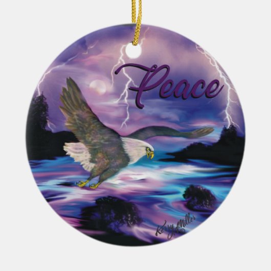 Eagle verbreitet Frieden Keramik Ornament (Vorne)