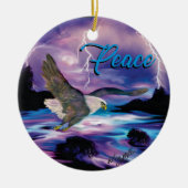 Eagle verbreitet Frieden Keramik Ornament (Vorne)