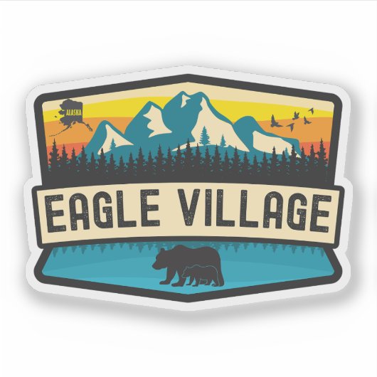 Eagle Village, Alaska Aufkleber (Vorderseite)