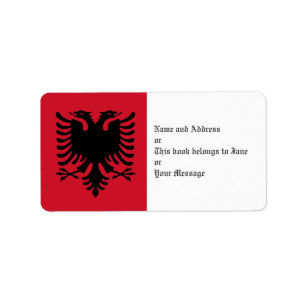 Eagle von Albanien-Flagge auf Adressaufkleber