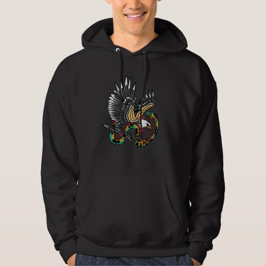Eagle vs Snake Tattoo Design Hoodie (Vorderseite)