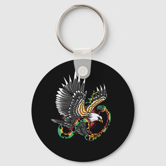 Eagle vs Snake Tattoo Design Schlüsselanhänger (Vorderseite)