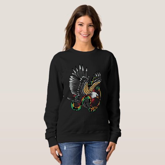 Eagle vs Snake Tattoo Design Sweatshirt (Vorne ganz)