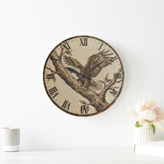 Eagle Wall Clock - Symbol of Strength Große Wanduhr (Zuhause)