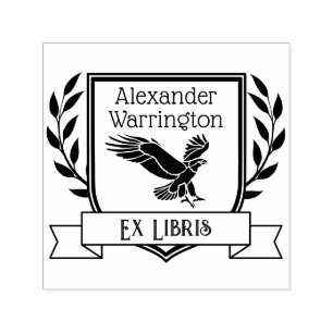 Eagle Wappen Ribbon Ex Libris Bibliotheksname Permastempel