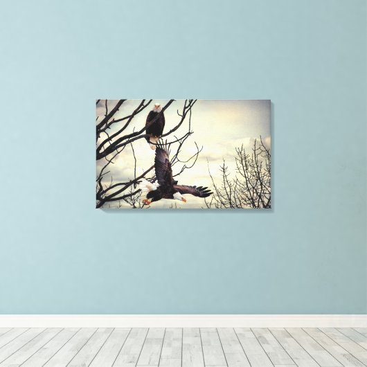 Eagle Watching Eagle Leinwanddruck (Insitu (Holzboden))