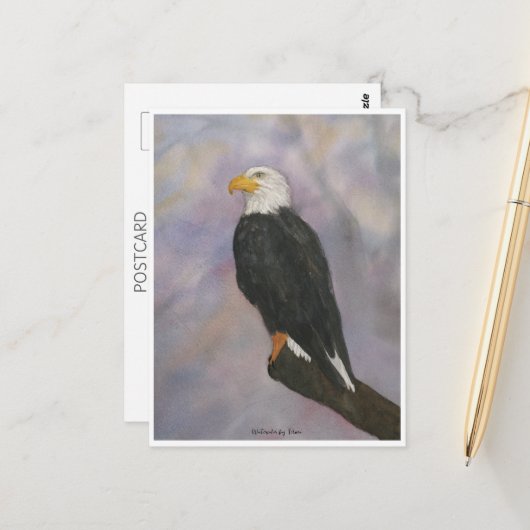 Eagle Watercolor Postkarte (Vorderseite/Rückseite Beispiel)