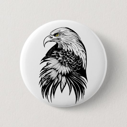 Eagle Wild Animal Nature Illustration Art Button (Vorderseite)