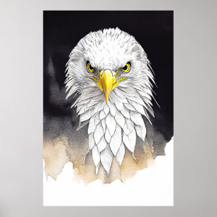 Eagle Wild Animal Nature Wasserfarben Malerei Poster
