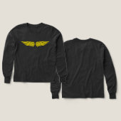 Eagle wing golden print Kids' Long Sleeve Shirt (Design Vorder- & Rückseite)
