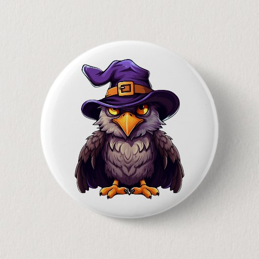 Eagle Witch Hat lustiges Halloween Kostüm für Kind Button (Vorderseite)