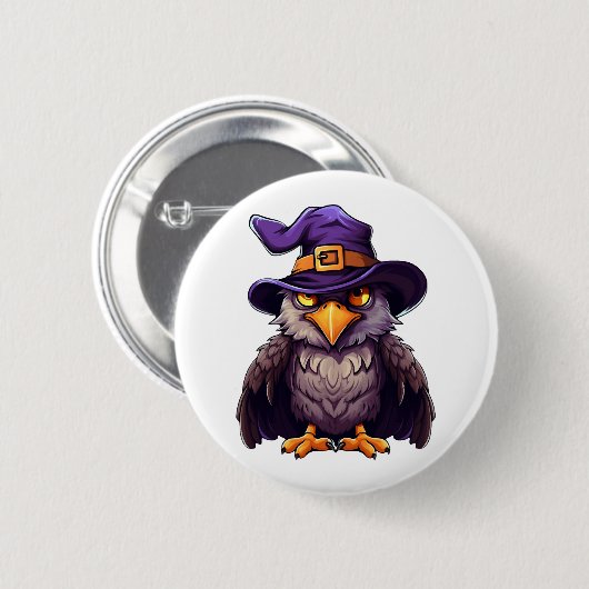 Eagle Witch Hat lustiges Halloween Kostüm für Kind Button (Vorne & Hinten)