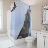Eagle Wolf schlichter blauer Duschvorhang (Beispiel)