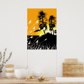 Eagle Wüste Summer Silhouetten Poster (Küche)