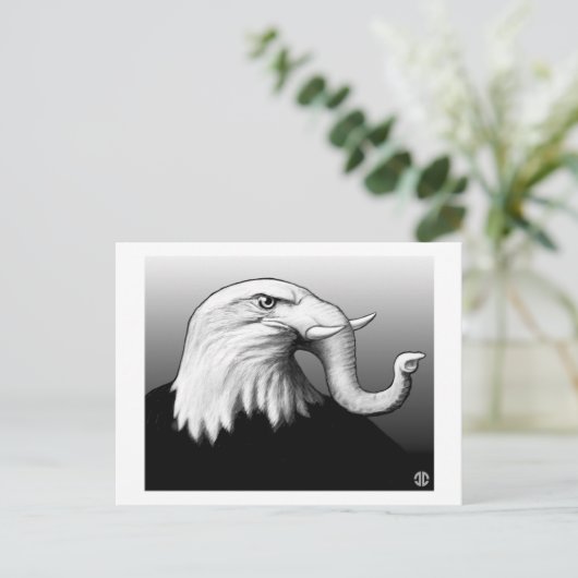 Eaglephant Postkarte (Stehend Vorderseite)
