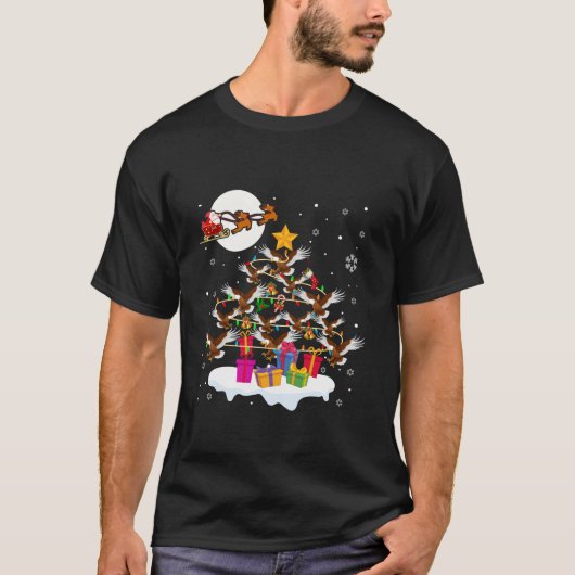 Eagles Christmas Tree Lights Santa Reindeer Xmas F T-Shirt (Vorderseite)