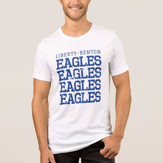 Eagles Distressed LB, GraphicLoveShop Tri-Blend Shirt (Vorderseite)