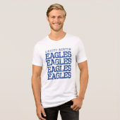 Eagles Distressed LB, GraphicLoveShop Tri-Blend Shirt (Vorderseite voll)