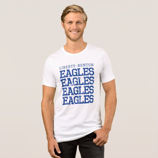 Eagles Distressed LB, GraphicLoveShop Tri-Blend Shirt (Vorderseite voll)