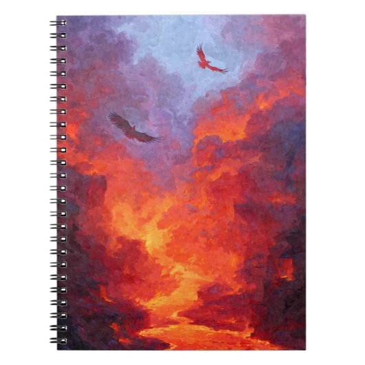 Eagles Fiery Sunset Sky Notebook Notizblock (Vorderseite)