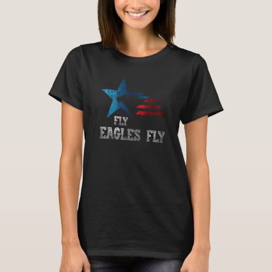 Eagles Fly US American Flag erschüttert T-Shirt (Vorderseite)