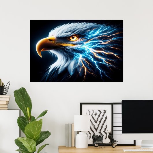 ]Eagles Gaze Amidst Lightning Poster (Heimbüro)