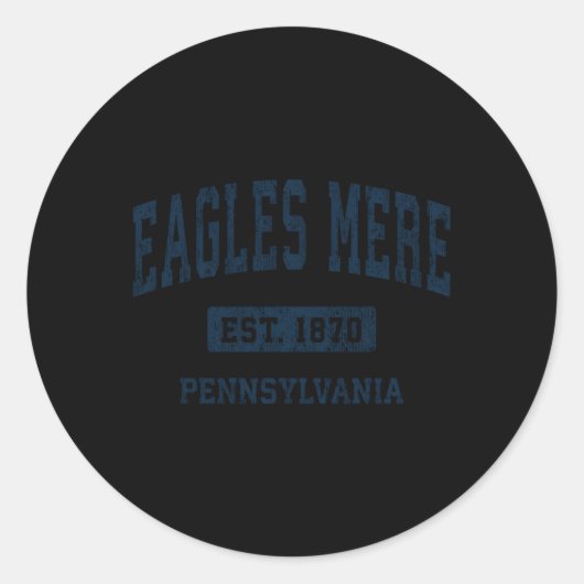 Eagles Mere Pennsylvania Pa Athletic Sports Runder Aufkleber (Vorderseite)