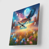 Eagle's Morgenhorizon Quadratische Wanduhr (Winkel)