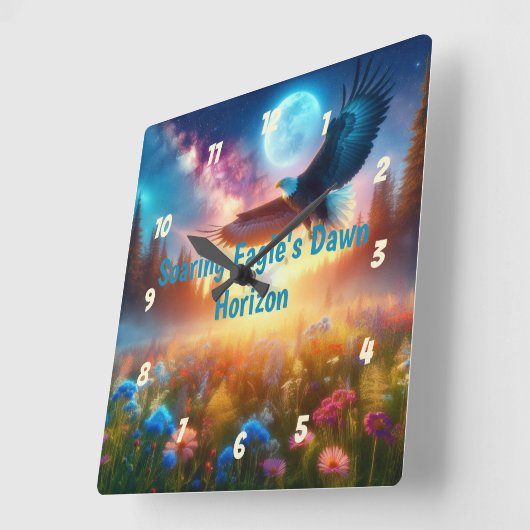 Eagle's Morgenhorizon Quadratische Wanduhr (Winkel)
