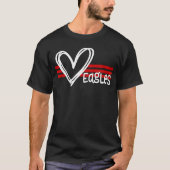 Eagles Pride Teams Schule Geist Sport Rotes Herz T-Shirt (Vorderseite)