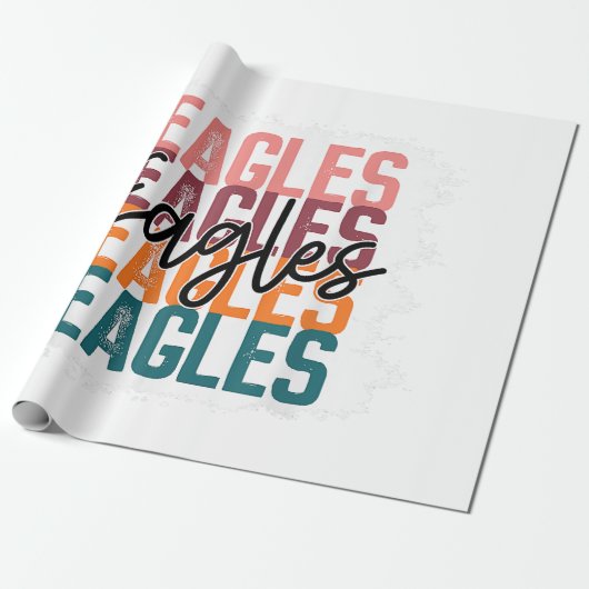 Eagles School Sports Fan Team Spirit Geschenkpapier (Ungerollt)