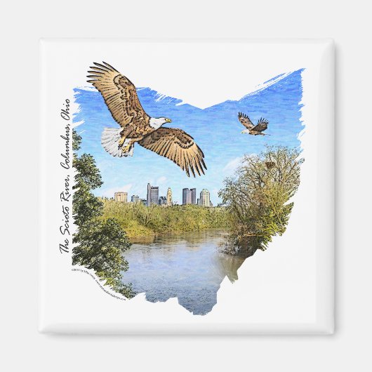 Eagles Scioto Fluss Columbus Ohio Magnet (Vorne)