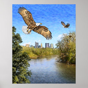 Eagles Scioto Fluss Columbus Ohio Print Poster