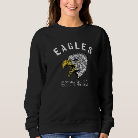 Eagles Softball School Spirit Team Mascot Game Nig Sweatshirt (Vorderseite)