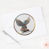 "Eagle's üble Pose" Runder Aufkleber (Umschlag)